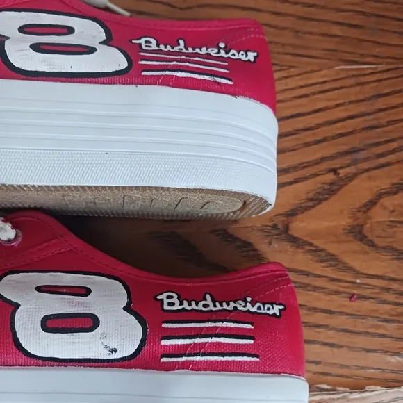Nascar Sneakers Dale Earnhart Racing Red Sz 9 Red Lace Unisex