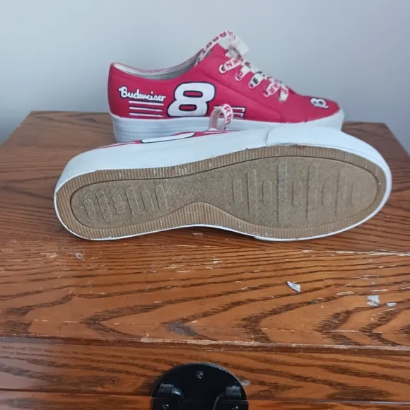 Nascar Sneakers Dale Earnhart Racing Red Sz 9 Red Lace Unisex