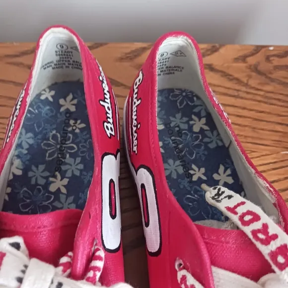 Nascar Sneakers Dale Earnhart Racing Red Sz 9 Red Lace Unisex