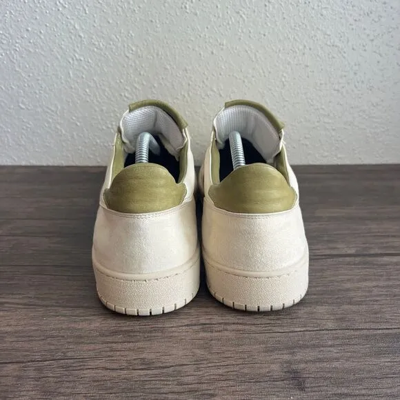 Nate’ in Itali Majorana Cream Green Suede Leather Casual Shoes Mens Size 44 / 11