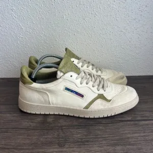 Nate’ in Itali Majorana Cream Green Suede Leather Casual Shoes Mens Size 44 / 11