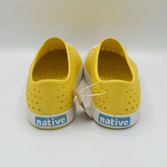 Native Kids Jefferson Sandals Shoes - Crayon Yellow / Shell White Size J5