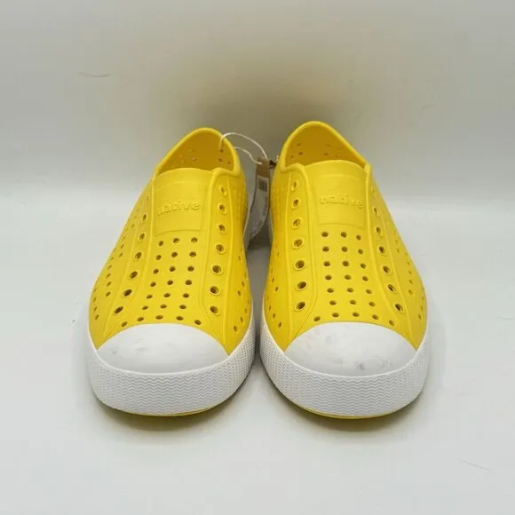 Native Kids Jefferson Sandals Shoes - Crayon Yellow / Shell White Size J5