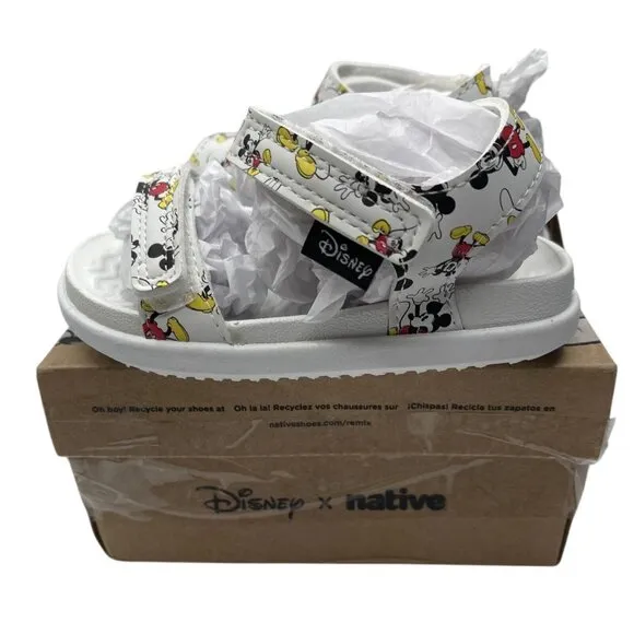 Native Sandals Kids Boys Girls Toddler Size 6 C Charley Disney Mickey Mouse