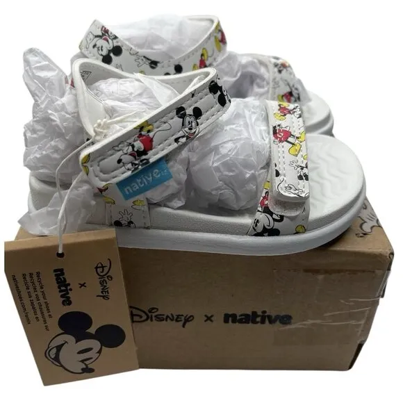 Native Sandals Kids Boys Girls Toddler Size 6 C Charley Disney Mickey Mouse