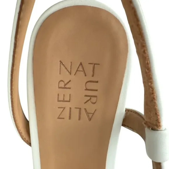 Naturalizer Brenta Women's White Strappy High Heels White Smooth Size 6 Wide