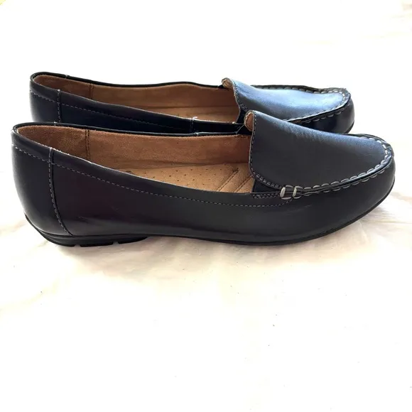 Naturalizer Kettle Black Leather Loafers SZ 9.5 Worn 1X Indoors