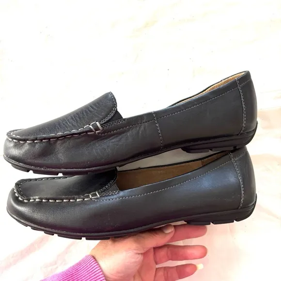 Naturalizer Kettle Black Leather Loafers SZ 9.5 Worn 1X Indoors