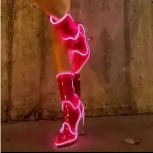 Neon Cowboys Pink LED Light-Up Boots