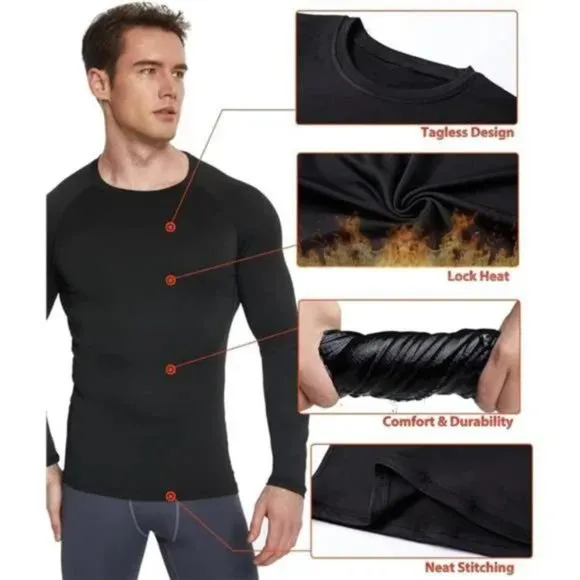 New 5 Pack Men's Thermal Compression Shirt Fleece Lined Long Sleeve