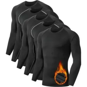New 5 Pack Men's Thermal Compression Shirt Fleece Lined Long Sleeve