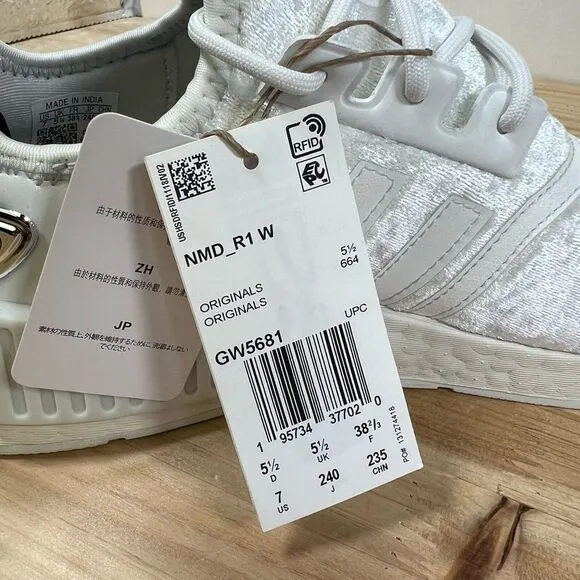 NEW Adidas NMD R1 running shoes womens 7 Velour Crystal White Silver