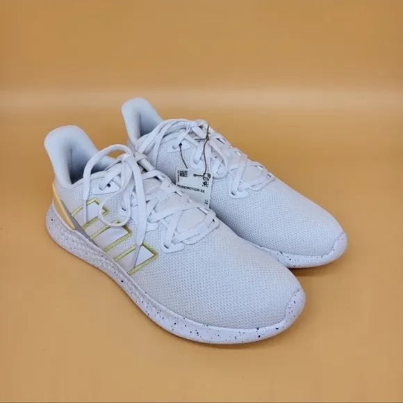 New Adidas Woman's Puremotion SE 'White Gold Metallic' Running Shoes Size 10
