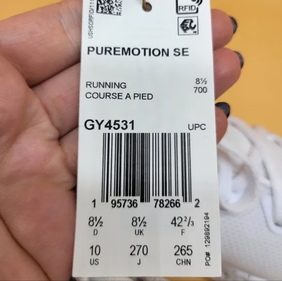 New Adidas Woman's Puremotion SE 'White Gold Metallic' Running Shoes Size 10