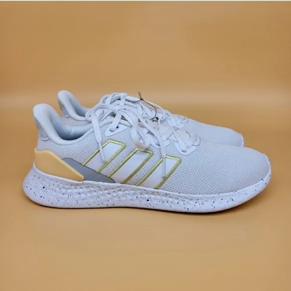 New Adidas Woman's Puremotion SE 'White Gold Metallic' Running Shoes Size 10