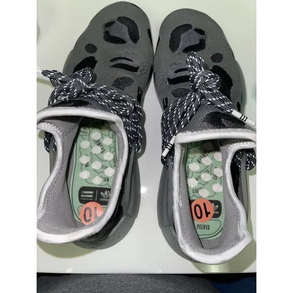 NEW! Adidas x Pharrell Williams Animal Print NMD Hu Grey Sneakers Shoes Men's 10