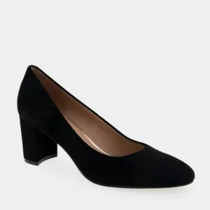 New Aerosoles Mid Heel Pump In Black black suede business casual size 9.5