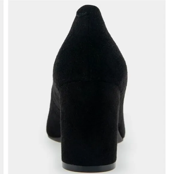 New Aerosoles Mid Heel Pump In Black black suede business casual size 9.5