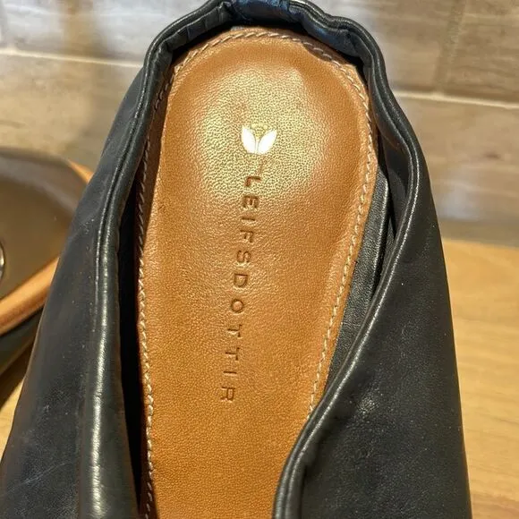 New Anthropologie x Leifsdottir Black Leather Platform Heels EU 39 and EU 38.5