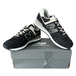 New Balance 574 Core Sneakers Shoes Men 11.5 Women 13 Black White