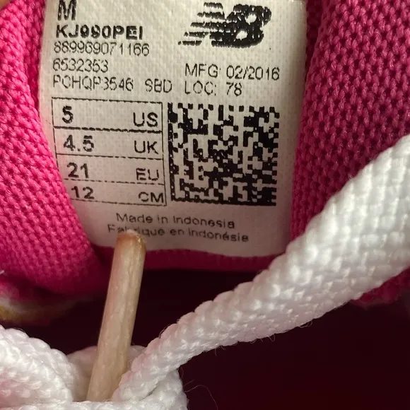 New Balance 990 Pink/White Toddler Sneakers- SZ 5 C