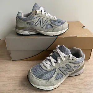 New Balance 990 V4 Grey/White Kids Sneakers - SZ 13 C