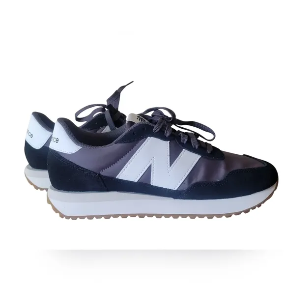 NEW BALANCE Black &amp; Gray 237  Nylon Suede SNEAKERS Athletic SHOES  11.5