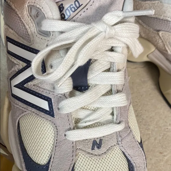 New Balance Cream and Blue Sneakers