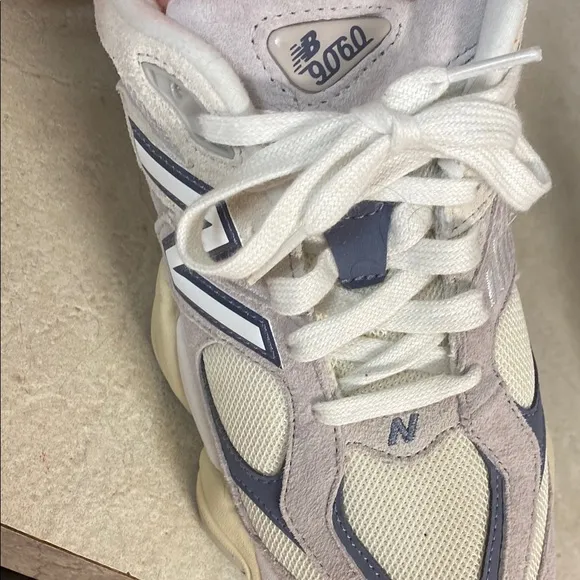 New Balance Cream and Blue Sneakers