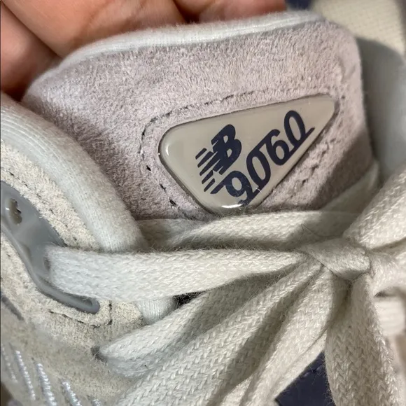 New Balance Cream and Blue Sneakers