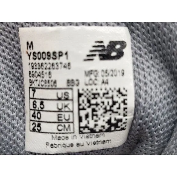New Balance Kids 009 Gray Pink Blue Shoes Size 7
