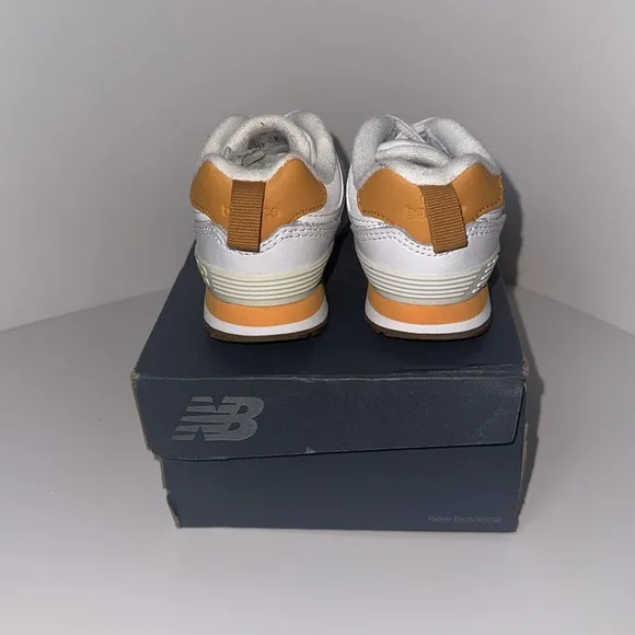 New Balance Kids' White and Orange Sneakers size 6 Toddler