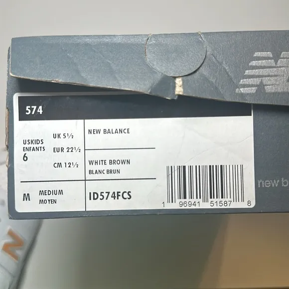 New Balance Kids' White and Orange Sneakers size 6 Toddler