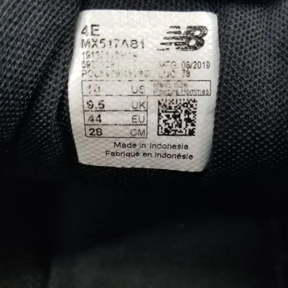 New Balance Mens 517 V1 MX517AB1 Black Running Shoes Sneakers Size10 4E