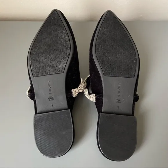 New Birdies The Swan Velvet Gem Bracelet Flats Shoes​​​