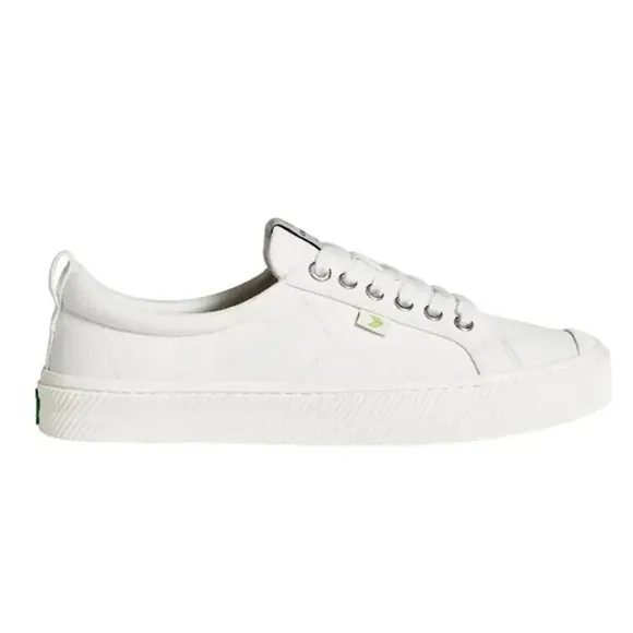 NEW Cariuma Oca Low Top Skate Sneaker Casual Shoes Lace Up Canvas White W7.5/M6