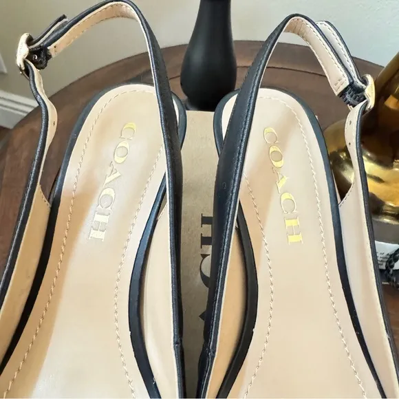 ✅NEW “Coach” Jillian Women’s Slingback Strap Shoes. Black US 5B