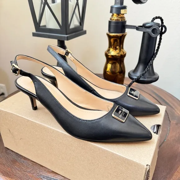 ✅NEW “Coach” Jillian Women’s Slingback Strap Shoes. Black US 5B