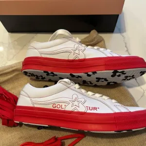 NEW: Converse Golf le Fleur Unisex Men's 7.5, Women's 9.5 Red &amp; White Sneakers