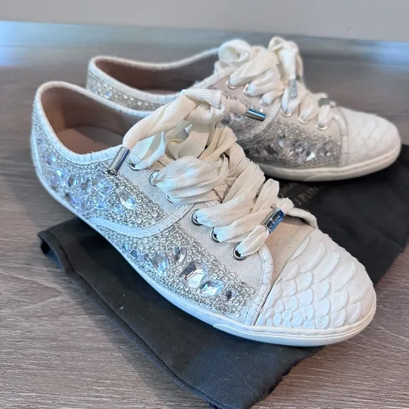 NEW Donald J   Lisa Pliner Midori Crystal Sneakers, 8,5M