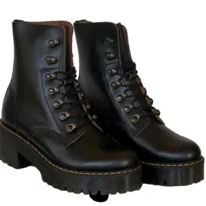NEW DR MARTENS Leona Black Women's Boots by