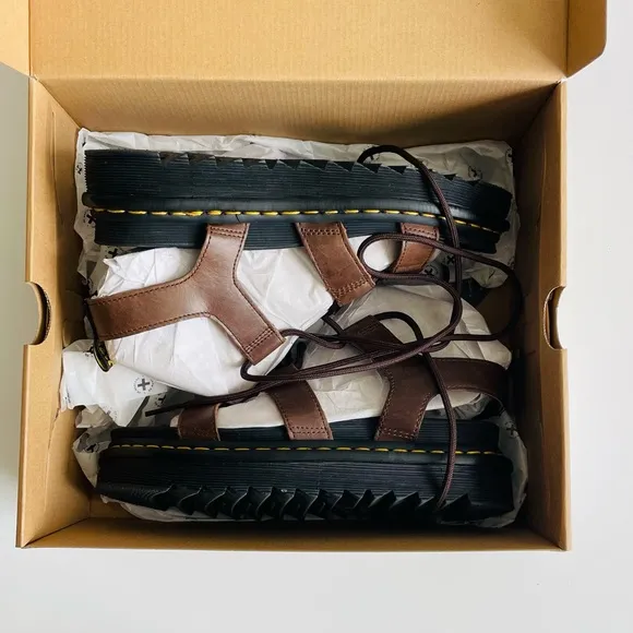 NEW Dr Martens SIZE 8 Nartilla gladiator sandals in Dark Brown New Oily Illusion
