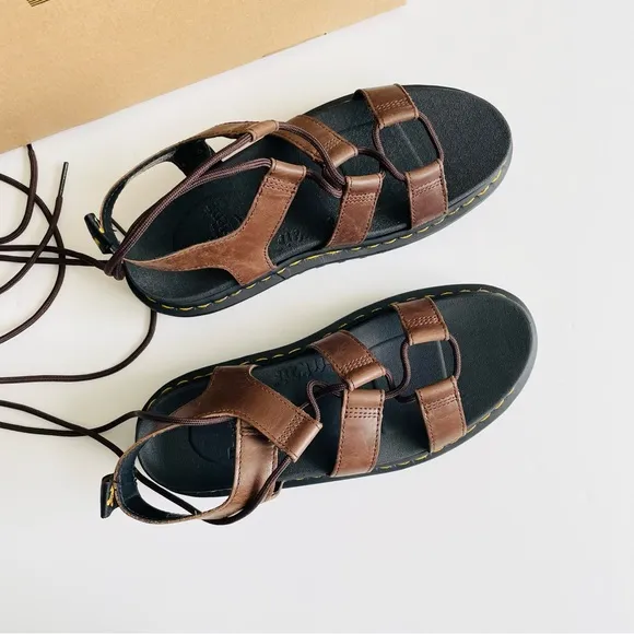 NEW Dr Martens SIZE 8 Nartilla gladiator sandals in Dark Brown New Oily Illusion