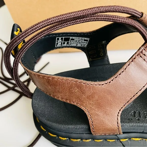 NEW Dr Martens SIZE 8 Nartilla gladiator sandals in Dark Brown New Oily Illusion