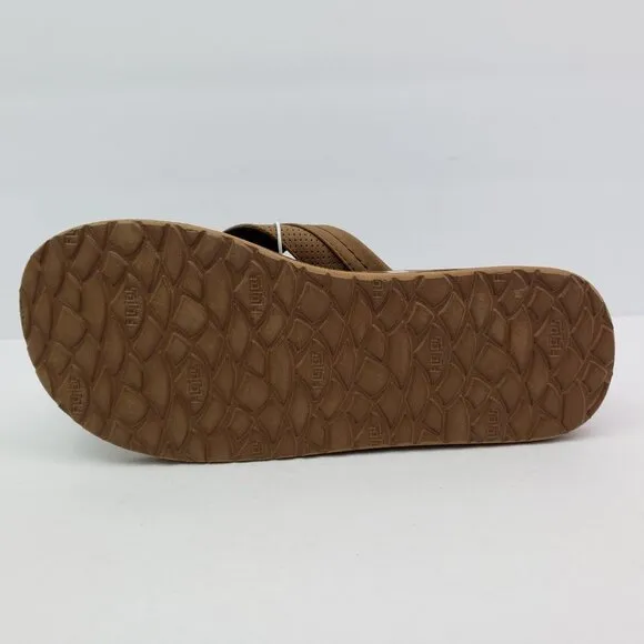 NEW Flojos Mens Size 9 Tan Slip On Cushion Comfort Thong Flip Flop Sandals