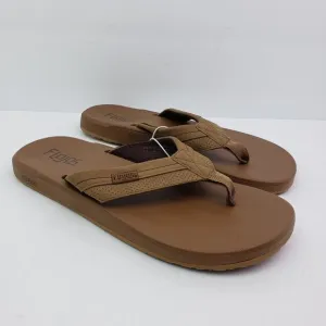NEW Flojos Mens Size 9 Tan Slip On Cushion Comfort Thong Flip Flop Sandals