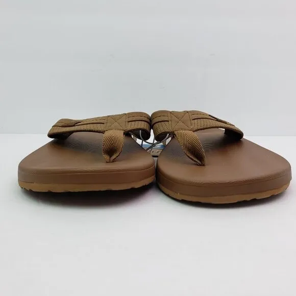 NEW Flojos Mens Size 9 Tan Slip On Cushion Comfort Thong Flip Flop Sandals