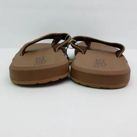NEW Flojos Mens Size 9 Tan Slip On Cushion Comfort Thong Flip Flop Sandals