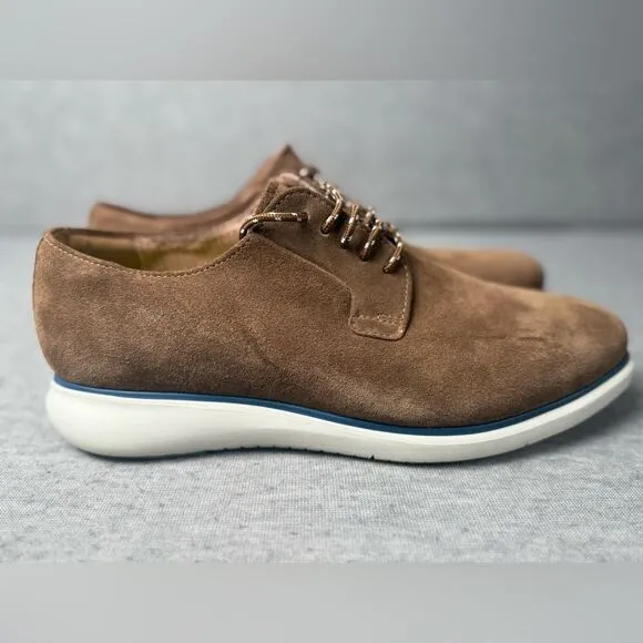 New Florsheim Fuel Suede Plain Toe Oxford, Mocha 7.5M
