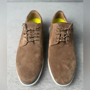 New Florsheim Fuel Suede Plain Toe Oxford, Mocha 7.5M